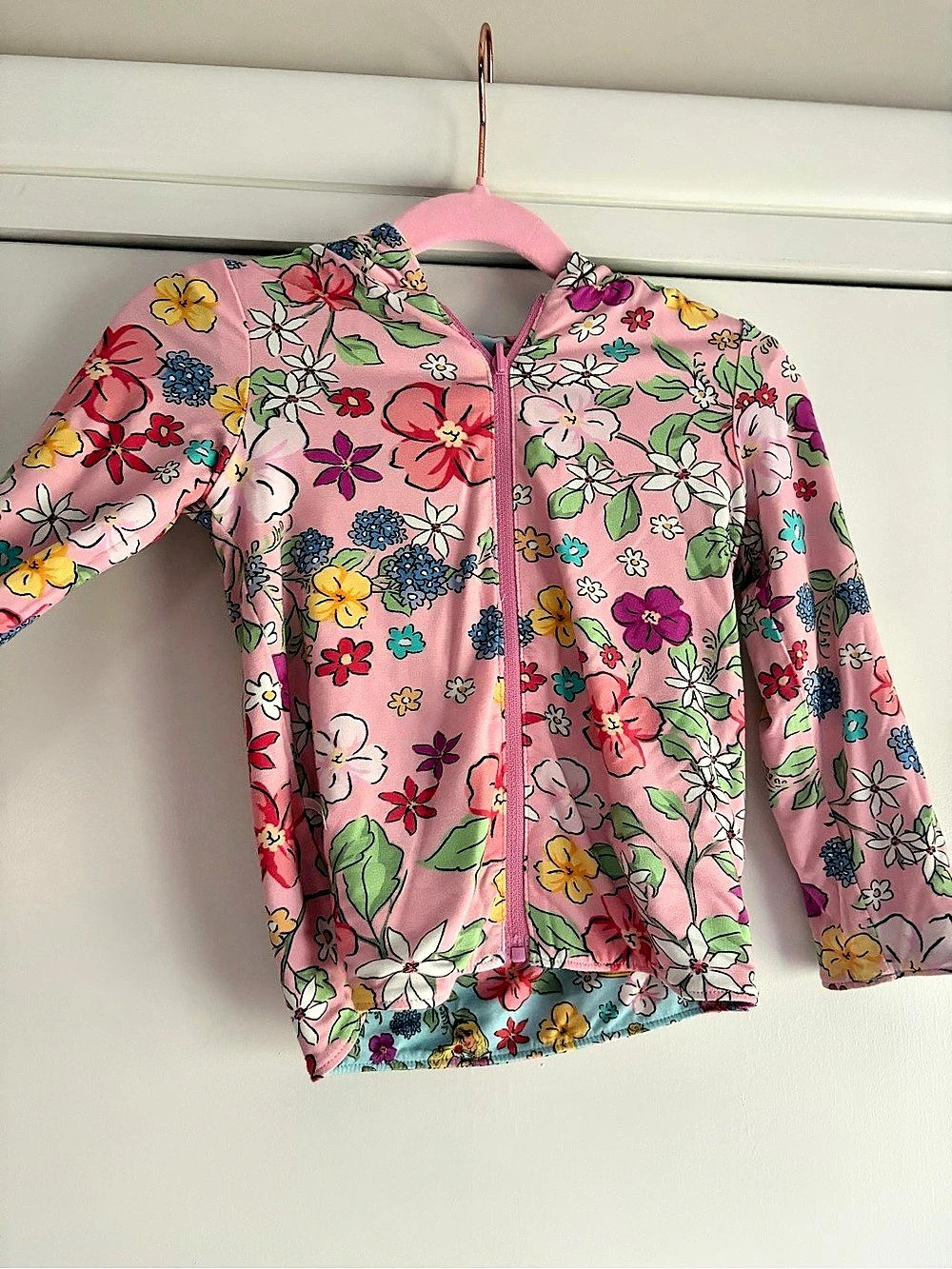 Posh Peanut Disney Princess reversible Hooded Jacket in Blue & Pink - Picture 4 of 5